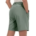 thumbnail image 6 of Little Donkey Andy 8 Inch Inseam Golf Shorts for Women Bermuda Quick Dry Elastic Waist Shorts for Hiking Travel Casual Green XS, 6 of 6
