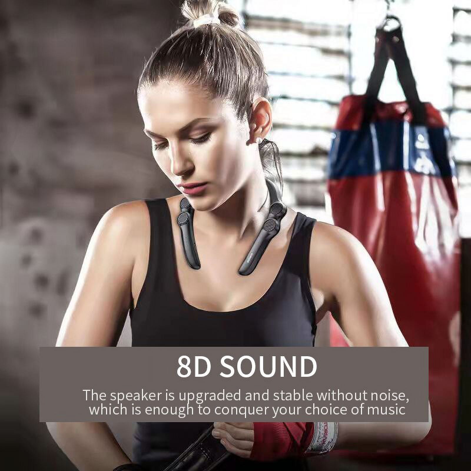 Bluetooth Compatible Speaker Hang Neck Wireless 9d Stereo Bass Portable Wearable Player 85g Weight Light 4 Speakers For Sports - Speakers