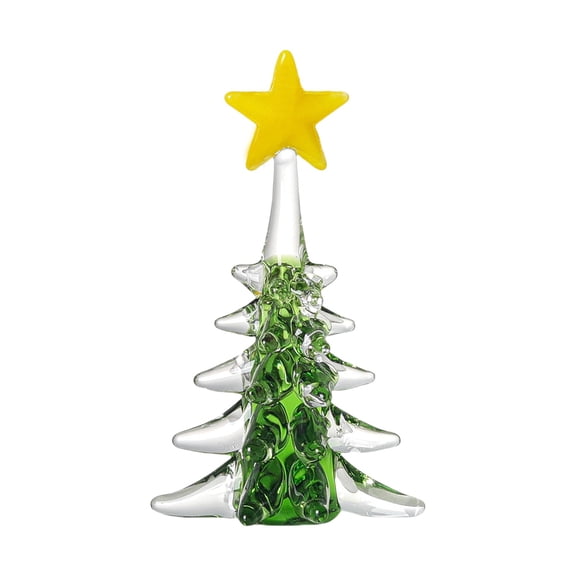 Darzheoy Crystal Christmas Tree Figurine Glass Xmas Tree Statue Desktop Christmas Tree Ornaments Holiday Party Table Decorations Clear