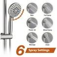 thumbnail image 4 of AWZTOO Wall Mounted Shower Faucet With Handheld Shower 6 Inch Rain Shower Head Combo Set Shower System With Slide Bar, NO VALVE Brushed Nickel, 4 of 5