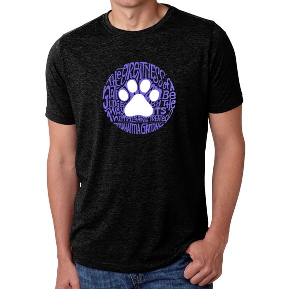 LA Pop Art Men's Premium Blend Word Art T-shirt - Gandhi's Quote on Animal Treatment