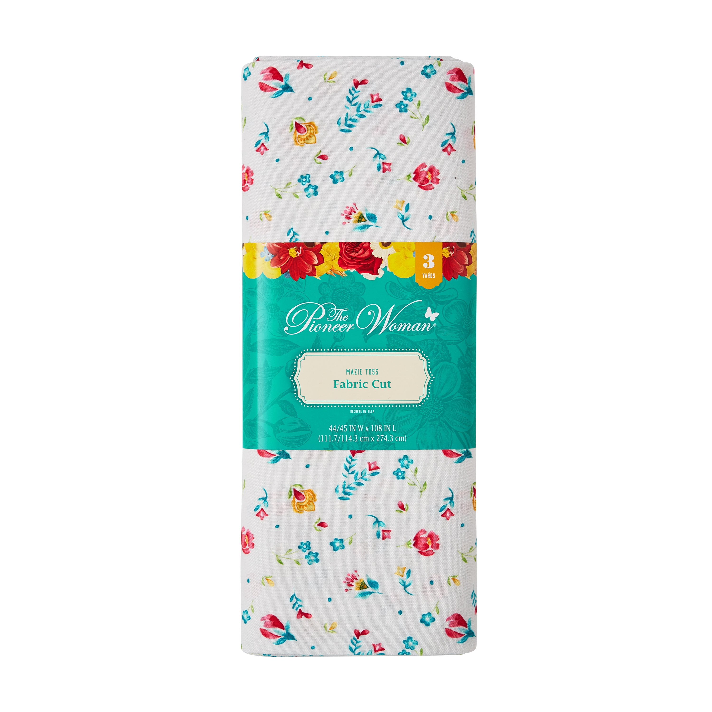The Pioneer Woman 44' x 3 Yard Cotton Mazie Toss Fabric, Multi-color