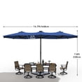 thumbnail image 3 of Dextrus 15FT Double-Sided Patio Umbrella&nbsp; w/Solar Lights, Large Outdoor Table Umbrella 48 LED Lights for Patio, Navy Blue, 3 of 5