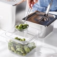 thumbnail image 5 of PETGLE 6 Pack 1/6 Size Plastic Clear Food Pans with Lids for Kitchen Restaurant Food Prep, 4 Inches Deep, 5 of 7