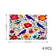 thumbnail image 4 of Amarainy Colorful Mexican Embroidery Style Birds And Flowers Pattern Linen Table Mats Set Of 4 For Home Kitchen Table Decor 12x18 inch, 4 of 5