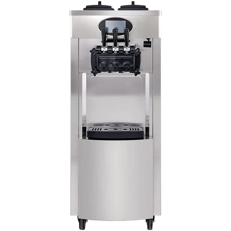 Bzd Commercial Ice Cream Maker Machine - 2200W 3 Flavors Soft Serve Ice Cream Machine 5.3 to 7.4 Gallons/HAuto Clean Touch Screen LCD Panel The