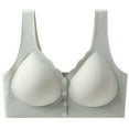 thumbnail image 1 of VSSSJ Wireless Bra for Women Front Closure Seamless Bra Push-Up No Underwire Full Support Daily Bras Green XXL, 1 of 6