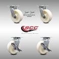 thumbnail image 2 of 6 Inch Stainless Steel Nylon Caster Set with Roll Bearings 2 Swivel Lock 2 Brake, 2 of 2