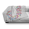 thumbnail image 3 of Letter J Soft Flannel Fleece Throw Blanket, J Typography in Design Musical Notes Graphic Style ABC Font Language Theme, Cozy Plush for Indoor and Outdoor Use, 50" x 70", Multicolor, by Ambesonne, 3 of 6