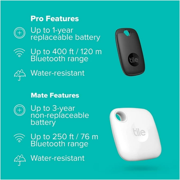 Tile Pro 2022 1-Pack. Powerful Bluetooth Tracker, Keys Finder and Item  Locator for Keys, Bags, and More; Up to 400 ft Range. Water-Resistant.  Phone Finder. iOS and Android Compatible. Non-Retail 
