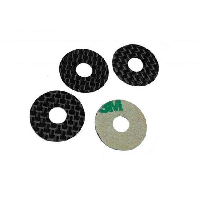 1UP Racing 1UP10402 5 mm Carbon Fiber Body Washers Adhesive Backed Post - 4 Piece