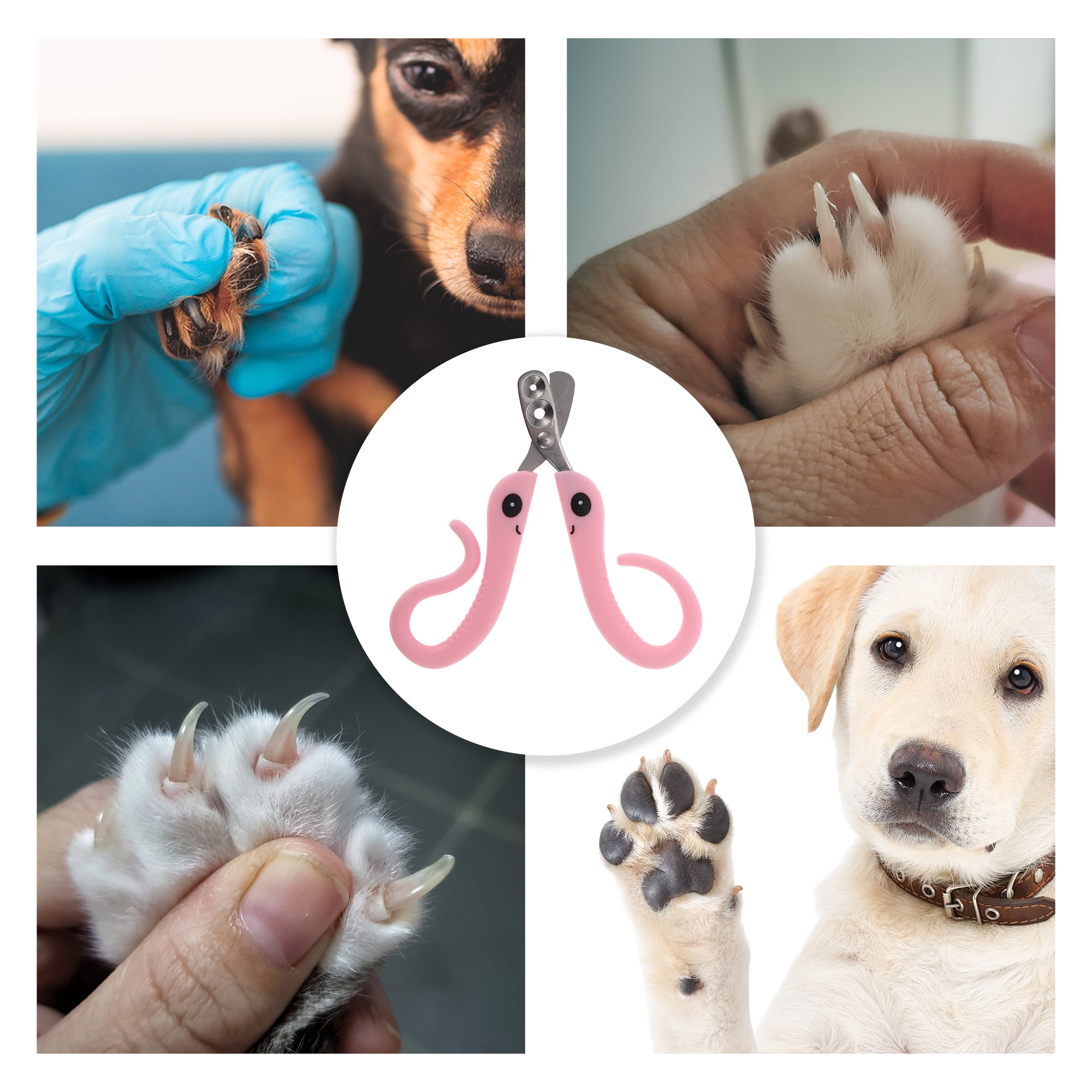 Unique Bargains Pet Nail Clippers for Dog for Cat 4.33"x3.15" 1 Pc Pink