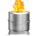 thumbnail image 4 of TURBRO 19 Inch Smokeless Fire Pit for Outdoor Wood Burning, Portable 304 Stainless Steel Camping Stove with Stand, Removable Ash Pan, Waterproof Storage Bag, Unique Nested Design, Pluto R19-SS, Silver, 4 of 9