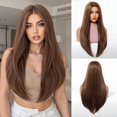 thumbnail image 1 of Yanonmyfd Black Wigs for Women Long Wig with Bangs Natural Straight Wigs Synthetic Hair Heat Resistant Wigs for Daily Party Cosplay Wear, 1 of 38