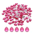 thumbnail image 1 of Uxcell 100Pcs Gemas Acrílicas de Gota de Lágrima de Fondo Plano 10x14mm Rhinestones Rosa, 1 of 4