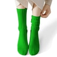 thumbnail image 4 of COUVER Womens Slouch Socks Cotton Stretch Crew Length, Kelly Green, 9-11, 1 Pair, 4 of 7