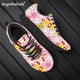 thumbnail image 1 of Zapatos Doginthehole con estampado de dientes dentales rosas para mujer, planos, para primavera y otoño, informales, con cordones y logotipo personalizado, 1 of 6