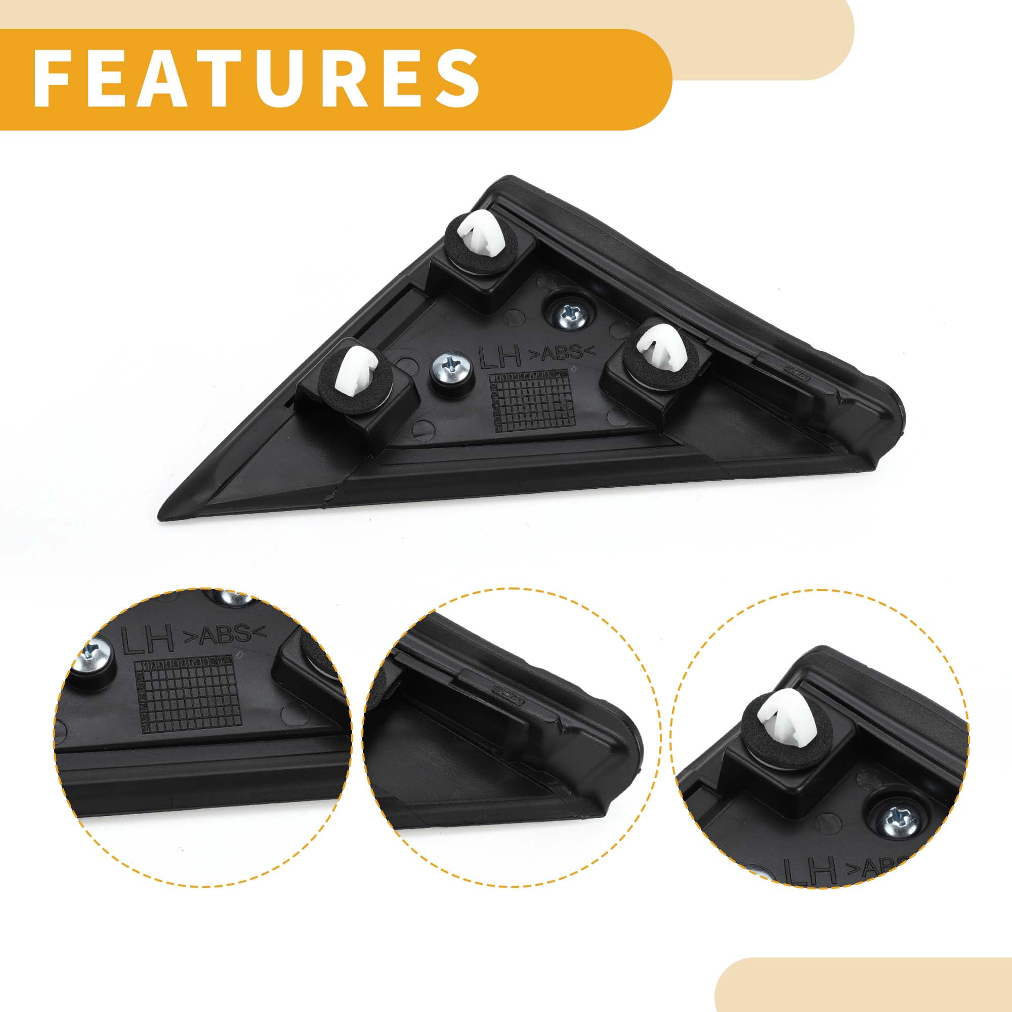 Unique Bargains Pillar Corner Triangle Trim No.861802W000 Rearview Mirror Cover
