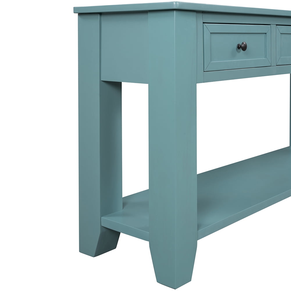 Lowestbest 55" Modern Console Table, Entryway Side Table with 3 Drawers and 1 Shelf for Bedrooms and Hallway (Green) Lowestbest 55" Modern Console Table, Entryway Side Table with 3 Drawers and 1 Shelf for Bedrooms and Hallway (Green)