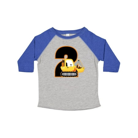 

Inktastic 2nd Birthday Construction Digger Truck Gift Toddler Boy Girl T-Shirt