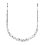 Believe by Brilliance Women's Sterling Silver and Cubic Zirconia Statement Necklace
