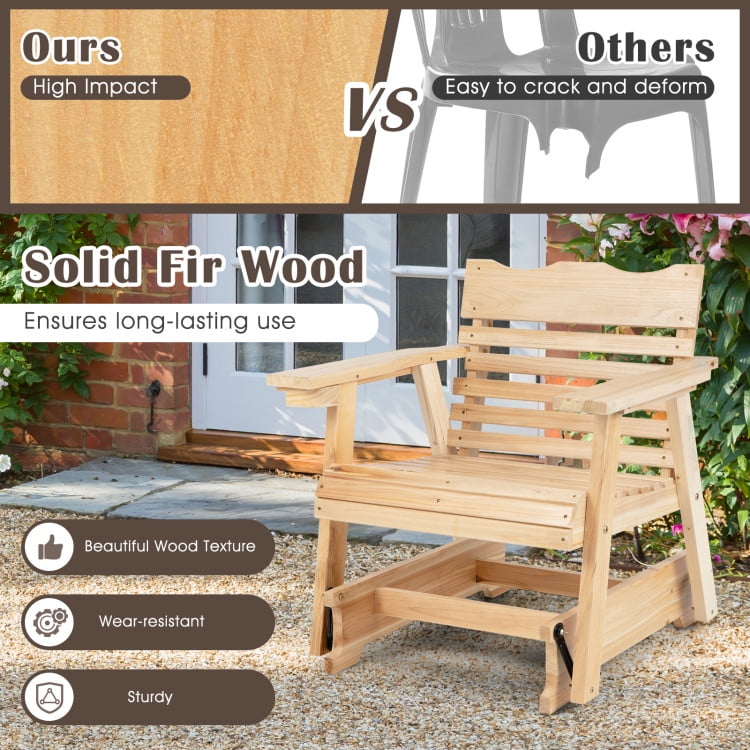 Aimee Lii Outdoor Wooden Chair, Outdoor Patio Furniture, Sturdy, Movable