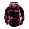 thumbnail image 2 of Velvet-Hoodies for Men with Pockets and Zipper Mock Neck Pullover Sweatshirts Mens Trendy Solid Color Long Sleeve Loose Athletic Workout Hoodie Tops, 2 of 6