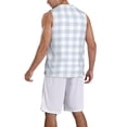 thumbnail image 2 of Honeii Blue Checkboard print basktball shirt for men and women, Unisex basketball jersey for Theme party-Small, 2 of 6
