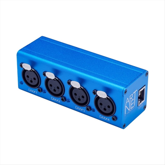 Controlador de Iluminación Ethernet ArtNet MINI DMX512 con Interfaz 4 Universe 2048 Disco y MA2 Azul