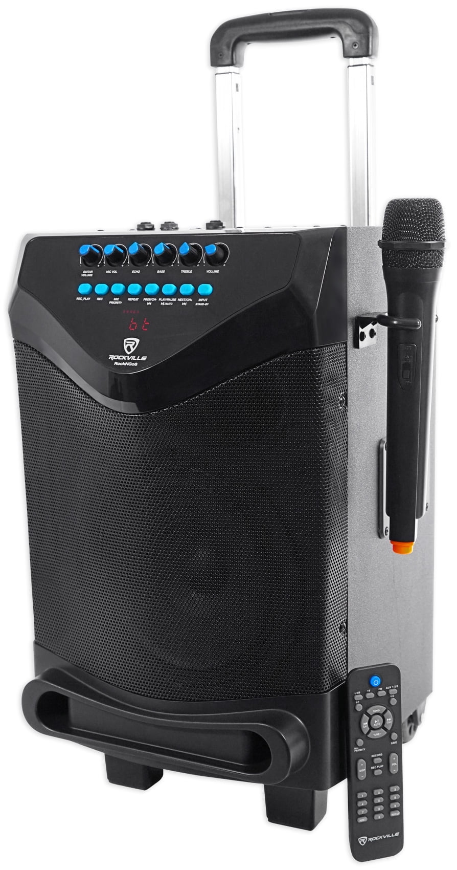 Rockville 8" Portable Bluetooth Karaoke Machine/System Wireless Mic+Tablet Stand