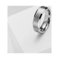 thumbnail image 5 of King Will 6mm Men's Silver Wedding Ring - Brushed Matte Surface, Beveled Polished Edge, Comfort Fit Size 10, 5 of 7