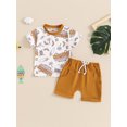 thumbnail image 2 of Suealasg Toddler Boy Clothes 3T Boy Clothes Short Sleeve Beach Element Print T-shirt Top Elastic Waist Shorts Set 2Pcs Infant Baby Summer Outfit, 2 of 7