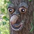 thumbnail image 2 of Funny Garden Tree Bark Decoration, Spring Outdoor Creative Ghost Face/Owl/Rabbit Garden Tree Statue Figurine Ornament, Poly Resin Yard Tree Hugger Props, Tree Sculpture Garden Decor (Ghost Face), 2 of 8