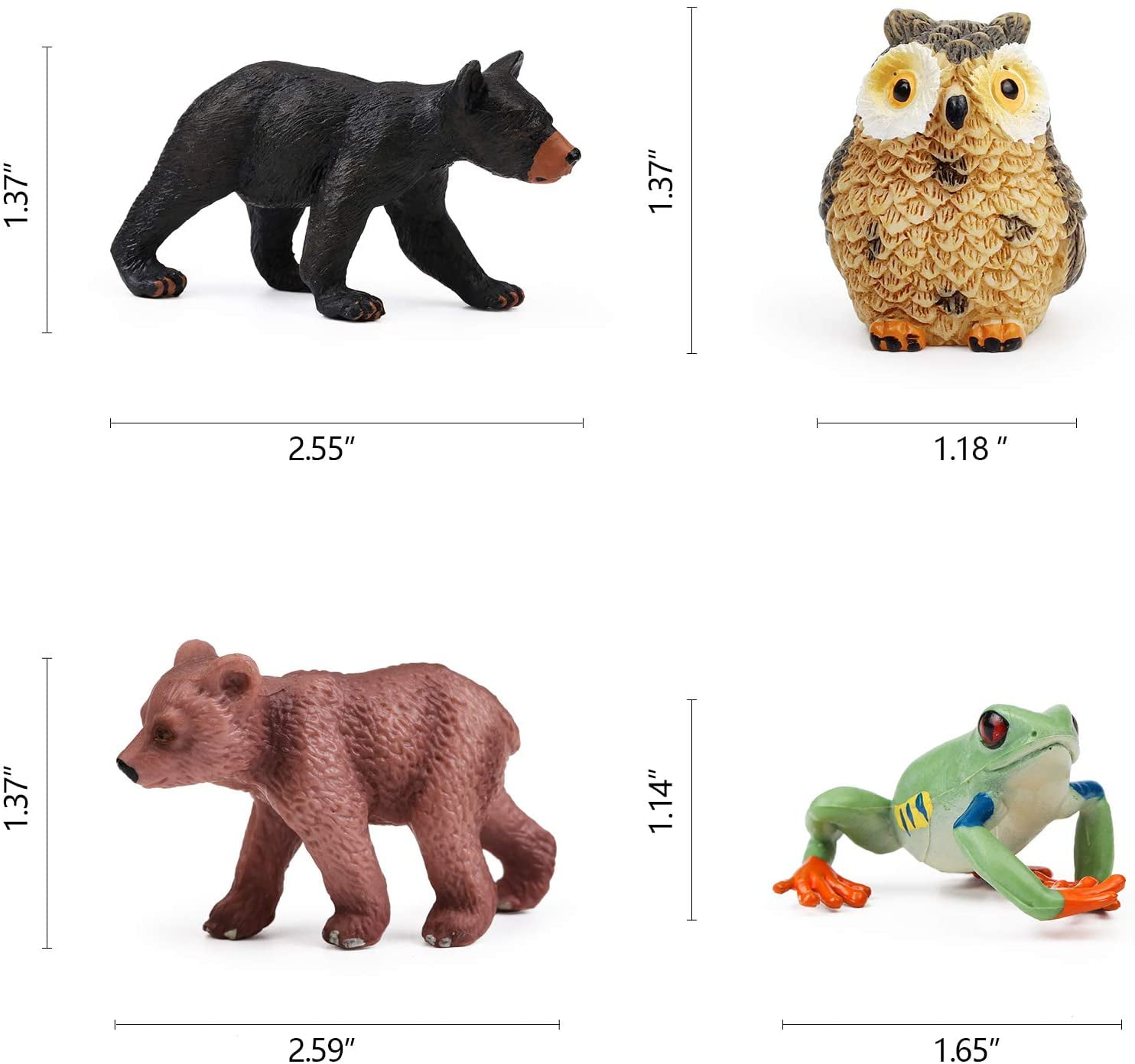 16PCS Forest Animals Baby Figures, Woodland Creatures Figurines, Miniature Toys Cake Toppers Cupcake Toppers Birthday Gift for Kids