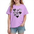 thumbnail image 2 of Bnwani Shirts for Girls Breathable Printed Boys T Shirts Crew Neck Tee Purple Sizes 3-9, 2 of 9