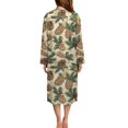 thumbnail image 2 of Yuyamidu Pine Cones Womens Robes Lightweight Zipper Front Robe Christmas Long Sleeve Bathrobe for Ladies Casual House Coats with Pockets Soft Crewneck Nightgowns Size 2XL, 2 of 7