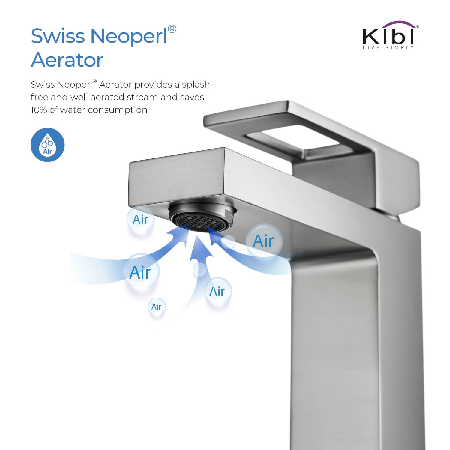 Kibi Cubic Single Handle Bathroom Vanity Sink Faucet