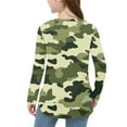 thumbnail image 5 of OVBMPZD Long Sleeve Shirts for Girls Camo Lightweight Green Tunic Pullover Side Split Crewneck Blouses Girls Blouse Size 9 Years, 5 of 6