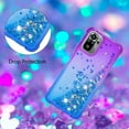 thumbnail image 6 of Xiaomi Redmi Note 10 4G (Not 5G) Cute Case with Strap Crossbody Gradient Quicksand Bling Sparkle Flowing Liquid Floating with Neck Cord Lanyard Strap Case for Redmi Note 10S LSGS Purple Navy, 6 of 14