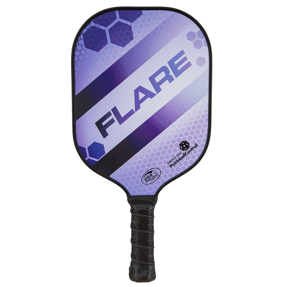 PIckleballCentral Rally Flare Graphite Pickleball Paddle 2 Player Pack Graphite Hybrid Composite Face 7oz Green/Purple