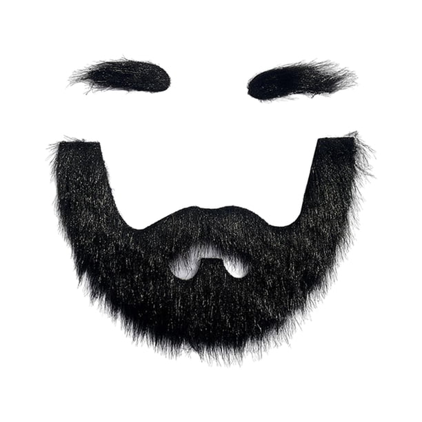 Conjunto de barba y cejas postizas, vello facial postizo, accesorio de disfraz, decoración para Negro
