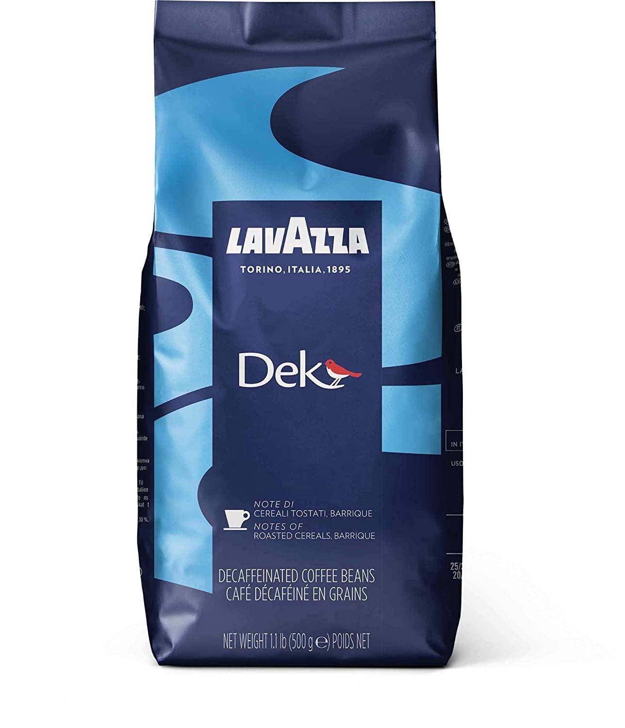 (6 pack) Lavazza DEK Whole Bean Coffee, Arabica and Robusta Blend, 1.1 lb Bag (Pack of 1)