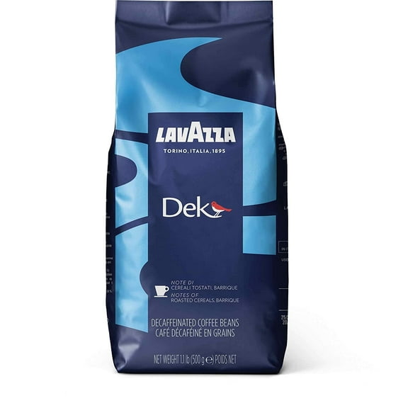 Lavazza DEK Whole Bean Coffee, Arabica and Robusta Blend, 1.1 lb Bag (Pack of 1)