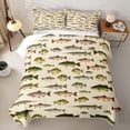 thumbnail image 2 of Manfei Hippie Freshwater Fish Twin Quilt Set, Wildlife Twin Coverlet Set, Cream, 2pcs, 1 Bedspread and 1 Pillowcase, 2 of 7
