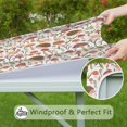 thumbnail image 6 of Cute Hedgehogs and Red Mushrooms Snails Pattern Square Fitted Tablecloth with Elastic Edge,Square Table Cover,Washable Elastic Table Cover for Home Kitchen Party Decor 34"x34", 6 of 6
