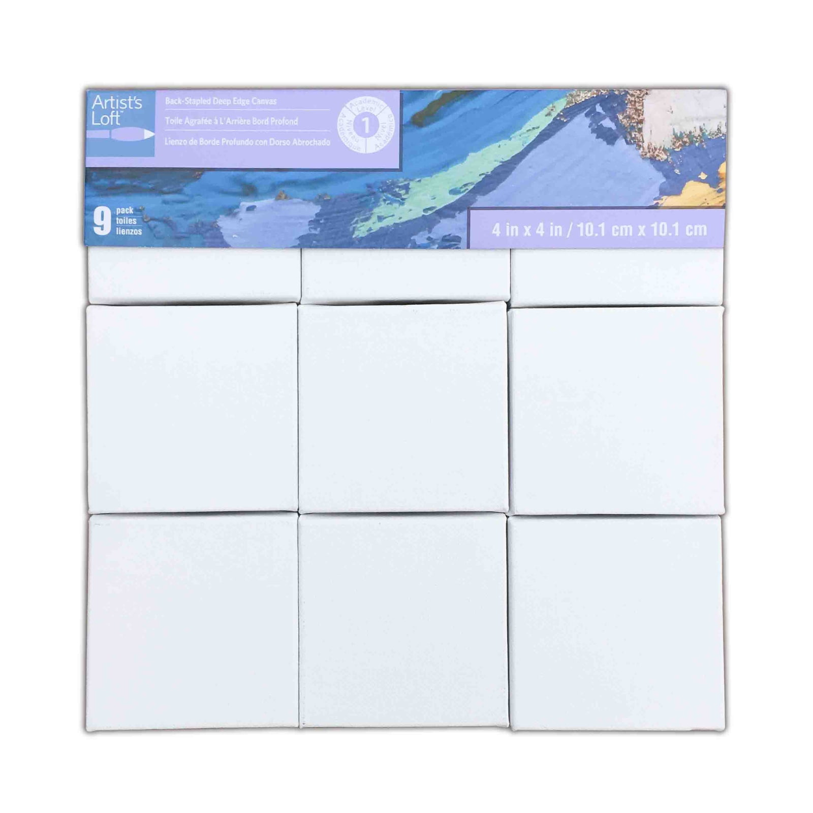 9 Pack Level 1 4" x 4" Deco Canvas by Artist's Loft