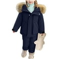 thumbnail image 6 of Heavyweight 2 Piece Snowsuit Boys Girls Winter Ski Suits Clothes Waterproof Warm Hooded Puffer Jacket and Snow Bib Pants, 6 of 7