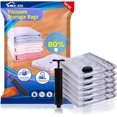thumbnail image 1 of Premium 6 Jumbo 80% Space Saver Vacuum Storage Bags (40"x30") Compression Bags for Clothes Quilts Pillows and Reusable Hand Pump Included for Traveling, 1 of 7