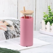 500ml Glass Tumbler Straw Silicone Protective Sleeve Bamboo Lid - BPA Free