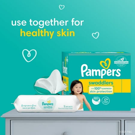 Pampers Swaddlers Soft and Absorbent Diapers, Size 5, 104 Count